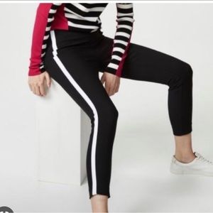 Rag and Bone black stretch pants with white stripe